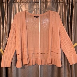 Cable & Gauge light pink cardigan